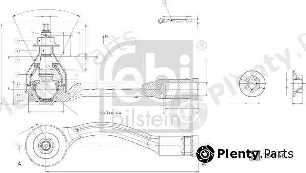 febi bilstein 184966 — Tie Rod End
