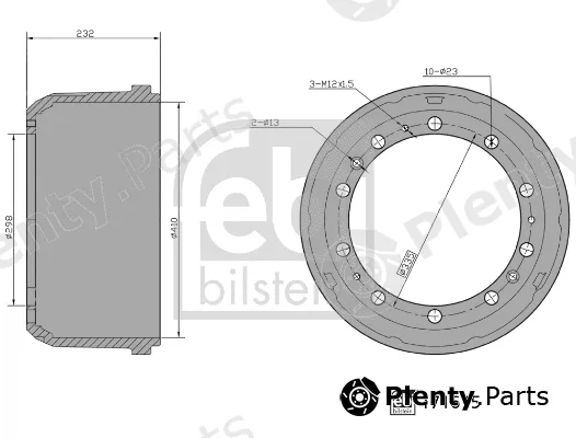 febi bilstein 171675 — Brake Drum