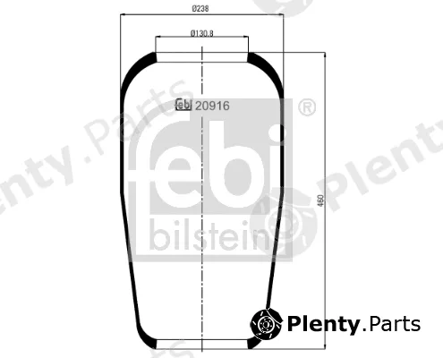 febi bilstein 20916 — Bellow, air suspension