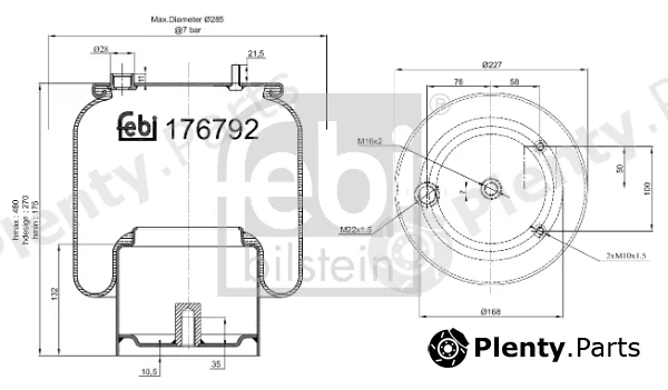 febi bilstein 176792 — Bellow, air suspension