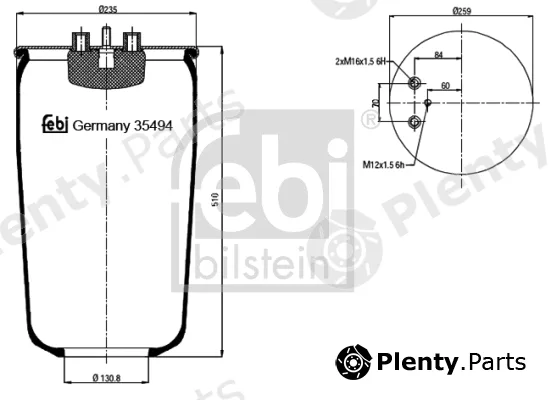 febi bilstein 35494 — Bellow, air suspension