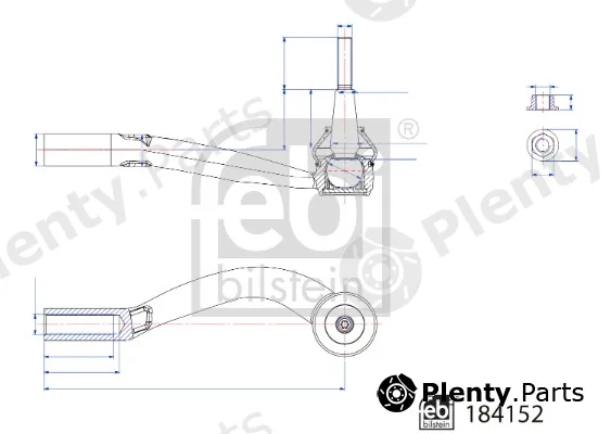 febi bilstein 184152 — Tie Rod End