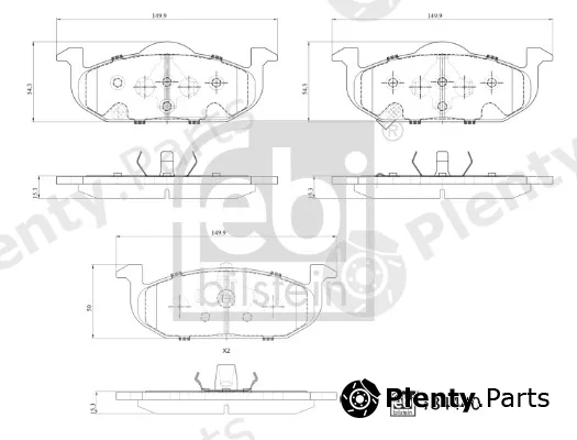febi bilstein 184440 — Brake Pad Set, disc brake