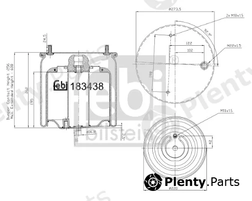febi bilstein 183438 — Bellow, air suspension