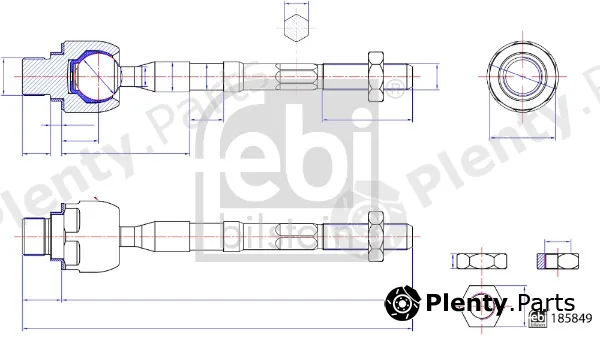 febi bilstein 185894 — Inner Tie Rod