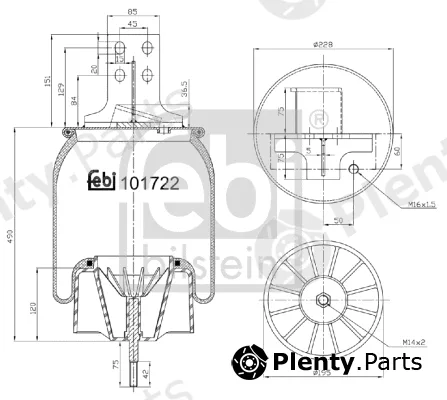 febi bilstein 101722 — Bellow, air suspension