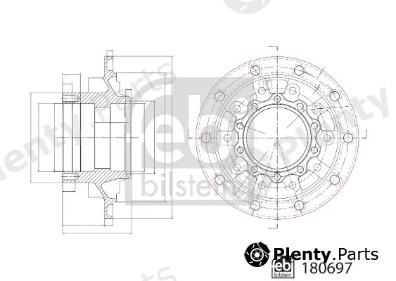febi bilstein 180697 — Wheel Hub