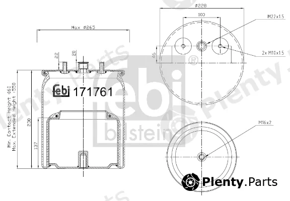 febi bilstein 171761 — Bellow, air suspension