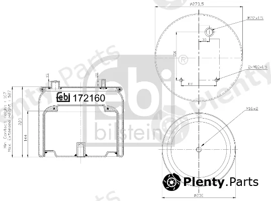 febi bilstein 172160 — Bellow, air suspension