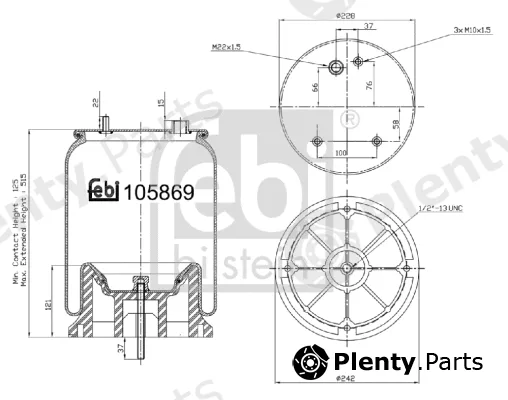 febi bilstein 105869 — Bellow, air suspension