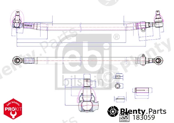 febi bilstein 183059 — Tie Rod ProKit