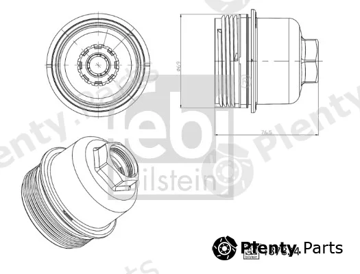 febi bilstein 187824 — Cap, oil filter housing febi Plus