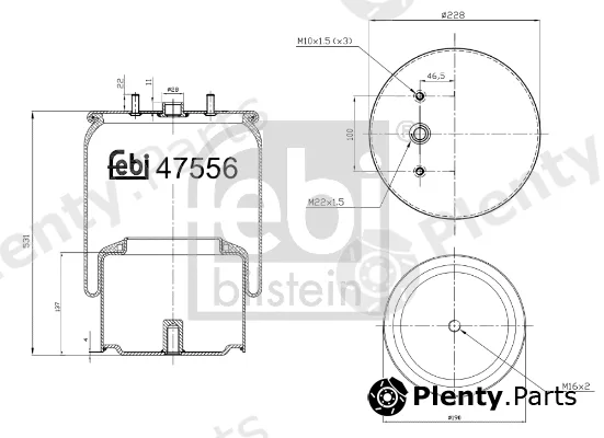 febi bilstein 47556 — Bellow, air suspension