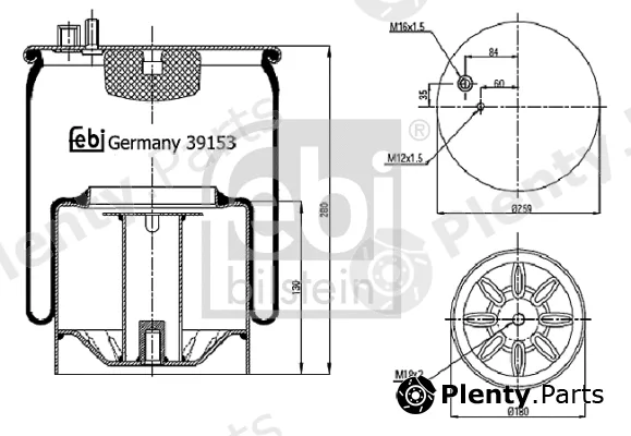 febi bilstein 39153 — Bellow, air suspension
