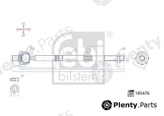 febi bilstein 185476 — Inner Tie Rod