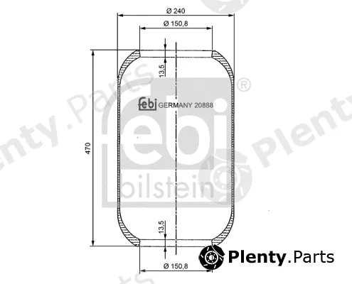 febi bilstein 20888 — Bellow, air suspension