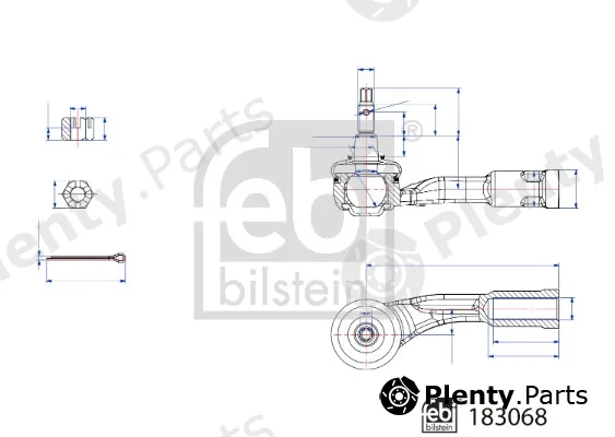 febi bilstein 183068 — Tie Rod End