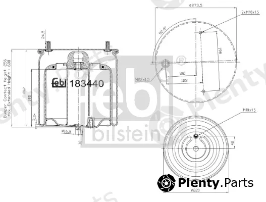 febi bilstein 183440 — Bellow, air suspension
