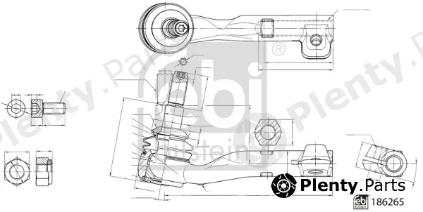 febi bilstein 186265 — Tie Rod End