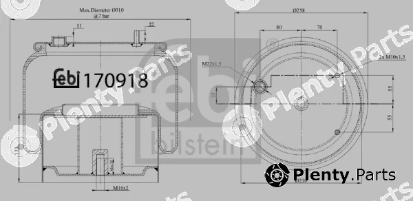 febi bilstein 170918 — Bellow, air suspension
