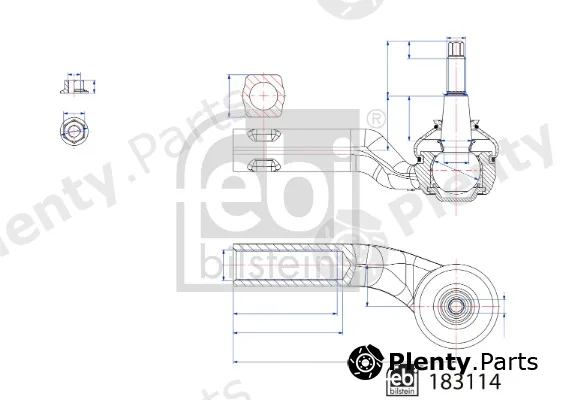febi bilstein 183114 — Tie Rod End