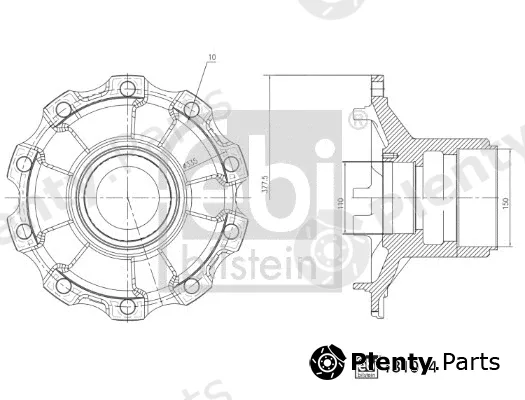 febi bilstein 181014 — Wheel Hub