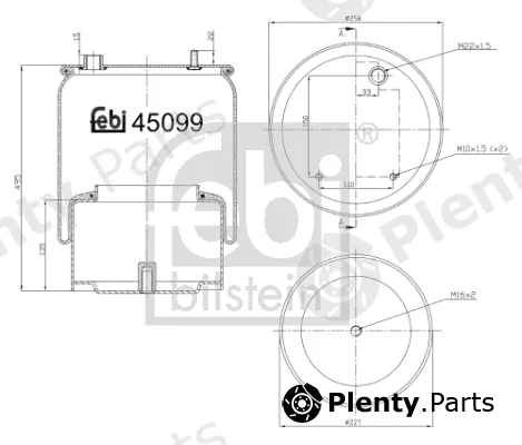 febi bilstein 45099 — Bellow, air suspension