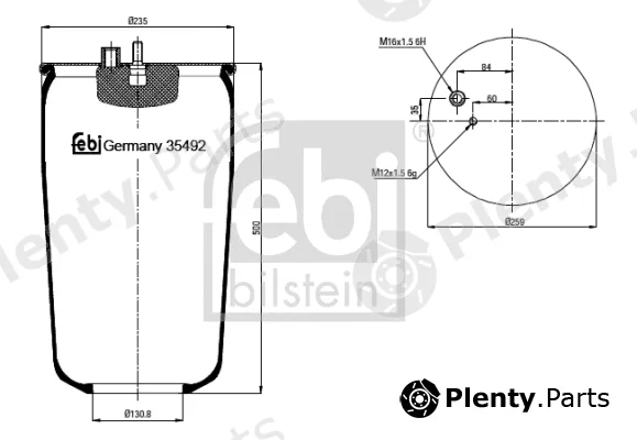 febi bilstein 35492 — Bellow, air suspension
