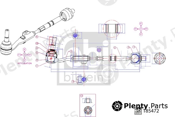 febi bilstein 185472 — Tie Rod