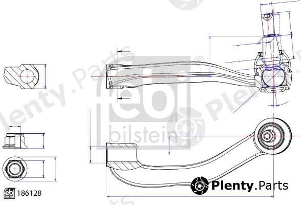 febi bilstein 186128 — Tie Rod End