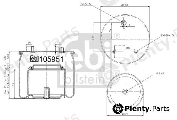 febi bilstein 105951 — Bellow, air suspension