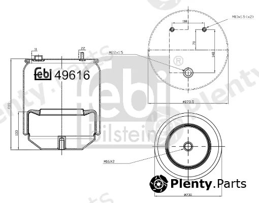 febi bilstein 49616 — Bellow, air suspension