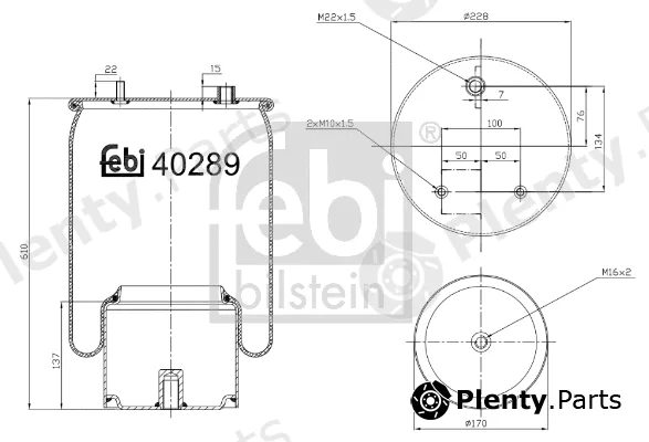 febi bilstein 40289 — Bellow, air suspension