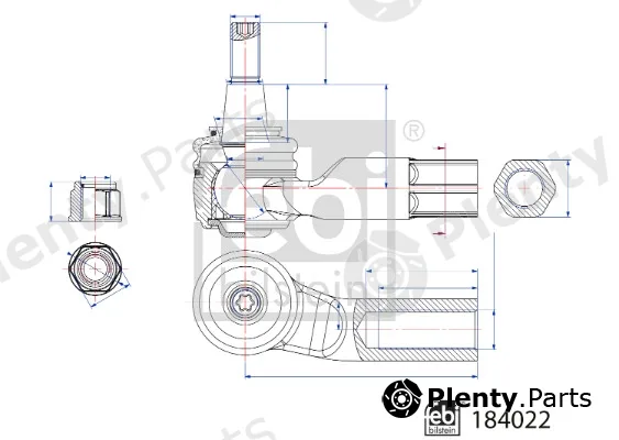 febi bilstein 184022 — Tie Rod End