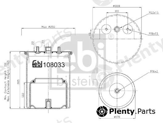 febi bilstein 108033 — Bellow, air suspension febi Plus