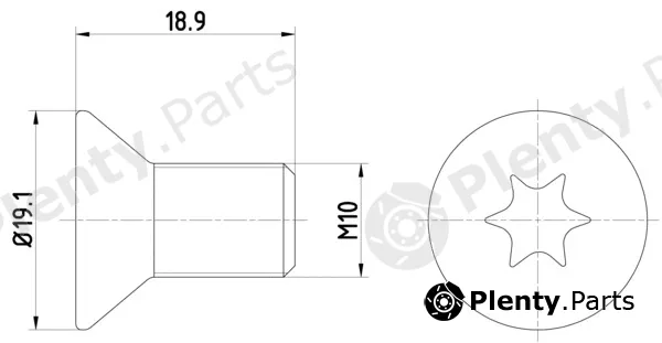 Pagid TPM0010 — Bolt, brake disc