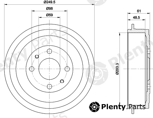 Pagid 62918 — Brake Drum