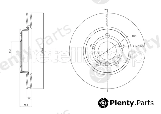 Metelli 23-1770C — Brake Disc