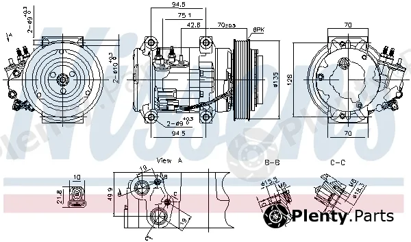 Nissens 891052 — Compressor, air conditioning ** FIRST FIT **