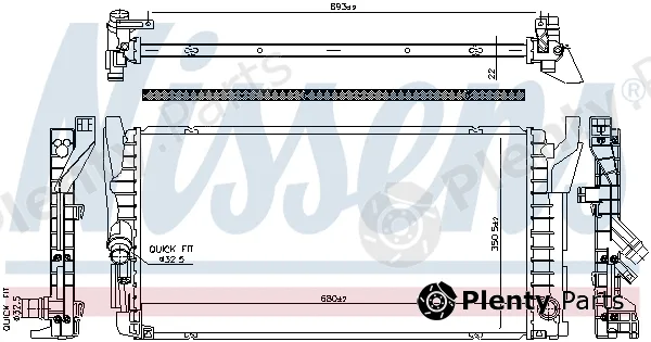 Nissens 606385 — Radiator, engine cooling