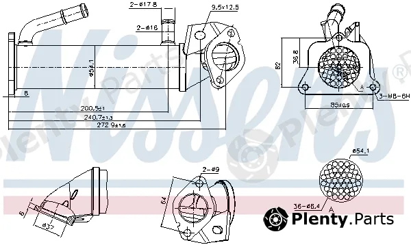 Nissens 989322 — Cooler, exhaust gas recirculation