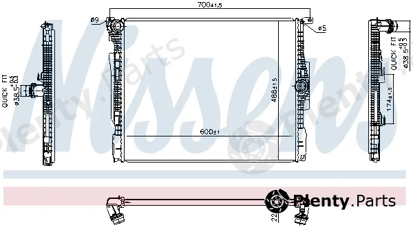 Nissens 606513 — Radiator, engine cooling