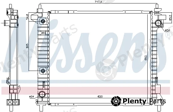 Nissens 69093 — Radiator, engine cooling