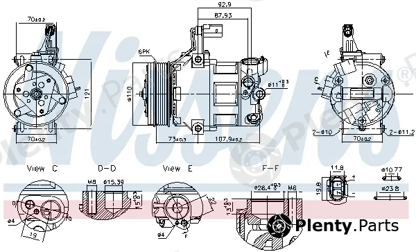 Nissens 891034 — Compressor, air conditioning ** FIRST FIT **