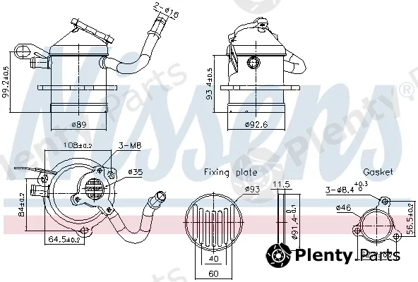 Nissens 989480 — Cooler, exhaust gas recirculation