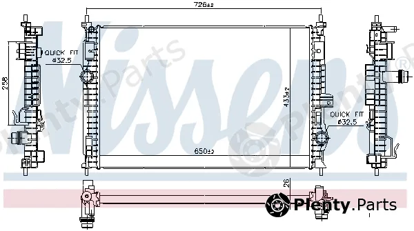 Nissens 606342 — Radiator, engine cooling