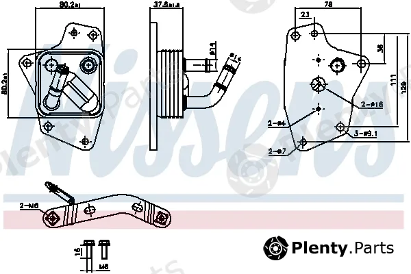 Nissens 91444 — Oil Cooler, engine oil