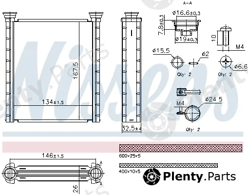 Nissens 707280 — Heat Exchanger, interior heating