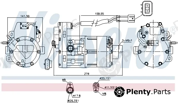 Nissens 890954 — Compressor, air conditioning ** FIRST FIT **