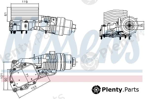Nissens 91400 — Oil Cooler, engine oil